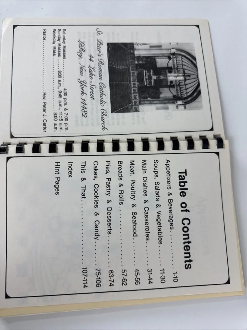 1986 Recipes from Saint Peter's Church Cookbook LeRoy New York